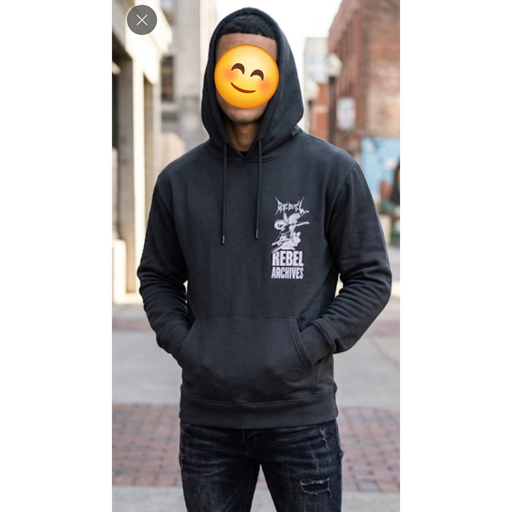 Rebel Vengeance Men's Black Graphic Hoodie Size L NWT